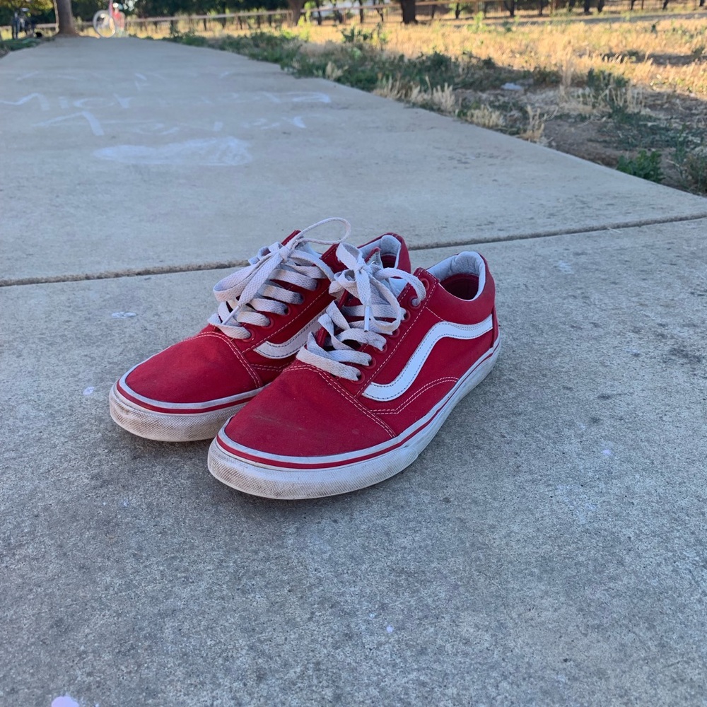 Vans old school red